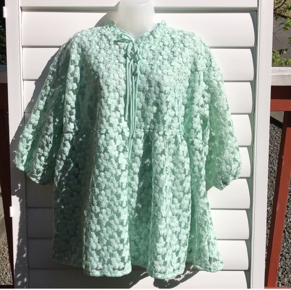 Marc New York By Andrew Marc Green Floral Blouse
